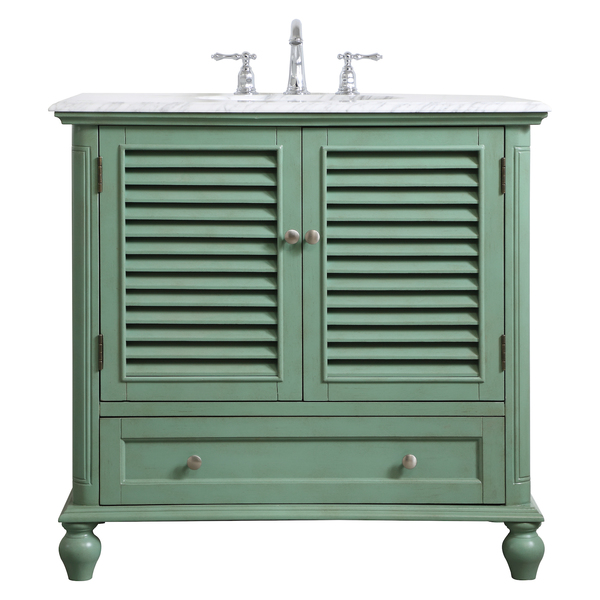 Elegant Decor 36 Inch Single Bathroom Vanity In Vintage Mint VF30536VM